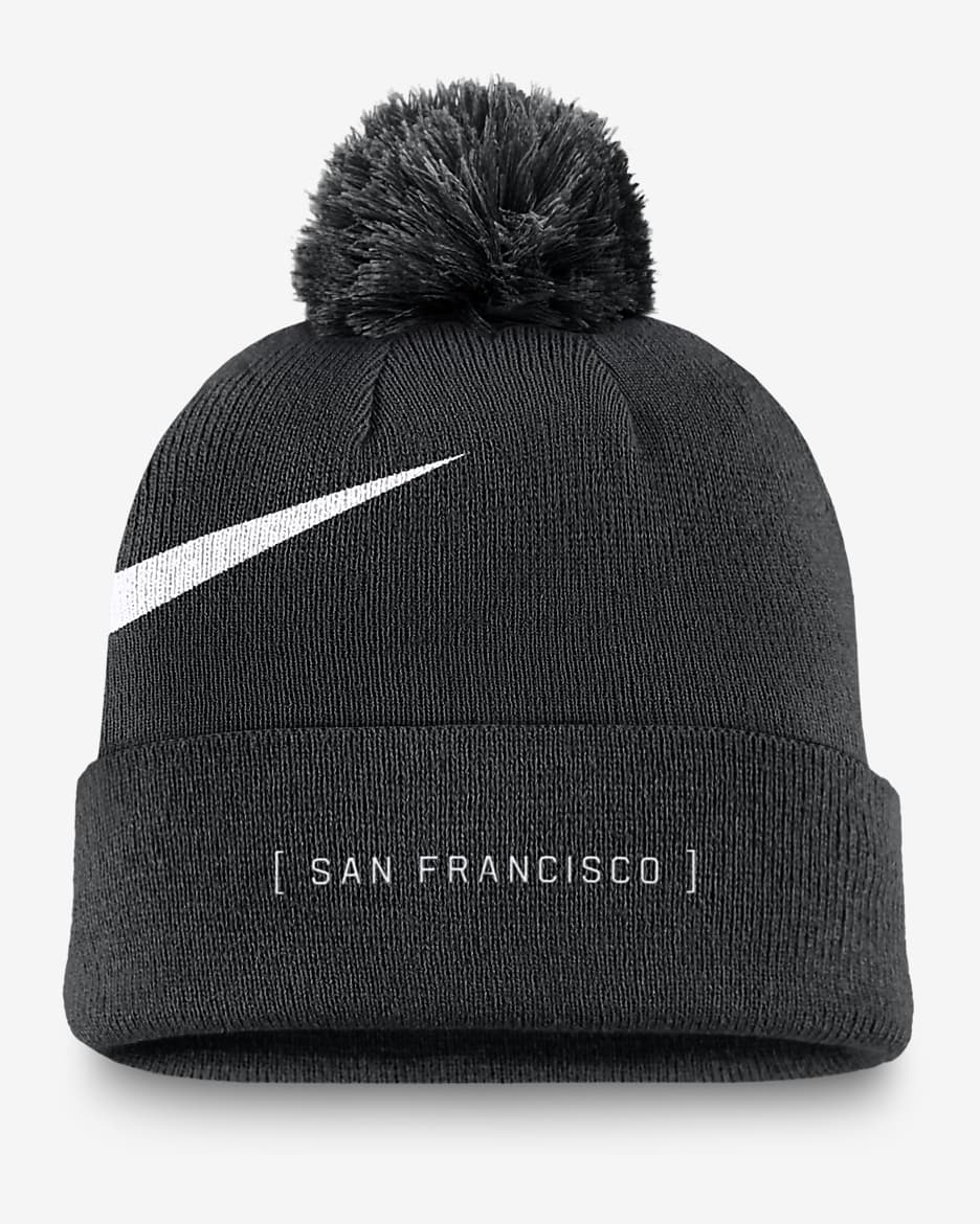 San Francisco Giants Peak Men s Nike MLB Cuffed Pom Beanie. Nike